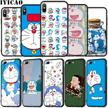 IYICAO Gambar Doraemon Hd suave de la caja del teléfono de silicona para iPhone XR X XS X 11 Pro Max 5 5S SE 6 6S 7 8 Plus negro de la cubierta del TPU del