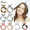 Suede Solid Color Rabbit Ear Ribbon Womens Headwear Twist Hairband Metal Wire Scarf Headband Hair Band Accessories ► Photo 3/6