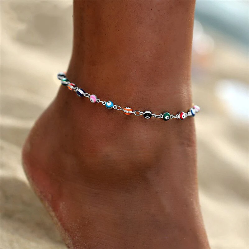 Bohemian Multicolored Turkish Eyes Beads Anklets for Women Turtle Shell Ankle Bracelet Summer Foot Bracelet Ocean Beach Jewelry Bohemian Multicolored Turkish Eyes Beads Anklets for Women Turtle Shell Ankle Bracelet Summer Foot Bracelet Ocean Beach Jewelry
