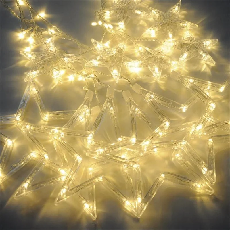 Holiday 168 Leds String Lights Fairy Star Curtain String 100-240V Garland Lights For Home Wedding Party Holiday Decoration