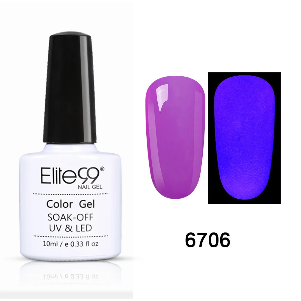 Elite99 10ml Glow In Dark Gel Nail Polish Fluorescent Luminous UV LED Gel Varnish Semi Permanent Nail Art Gel Varnish Enamel - Цвет: 6706