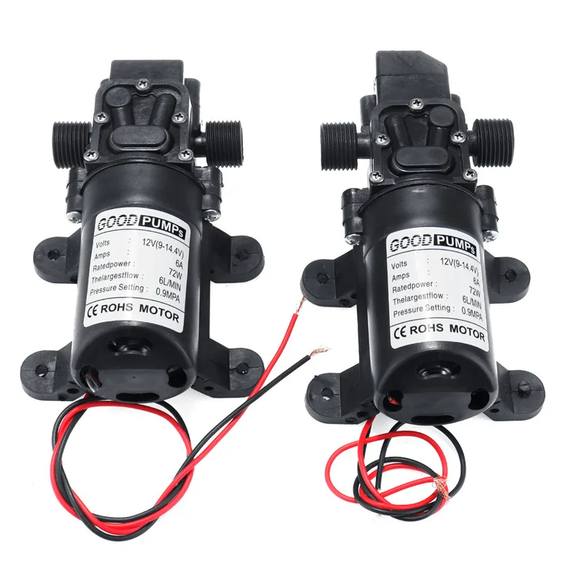 DC 12V 130PSI 6L/min Electric Water Pump Black Micro High Pressure Diaphragm Sprayer Car Wash 12 V | Обустройство дома
