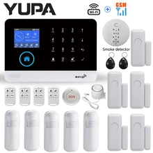 Kit système d'alarme de sécurité domestique sans fil, wi fi, GSM, avec clavier tactile LCD, anti cambriolage, pour maison connectée, voix anglaise, russe et espagnole