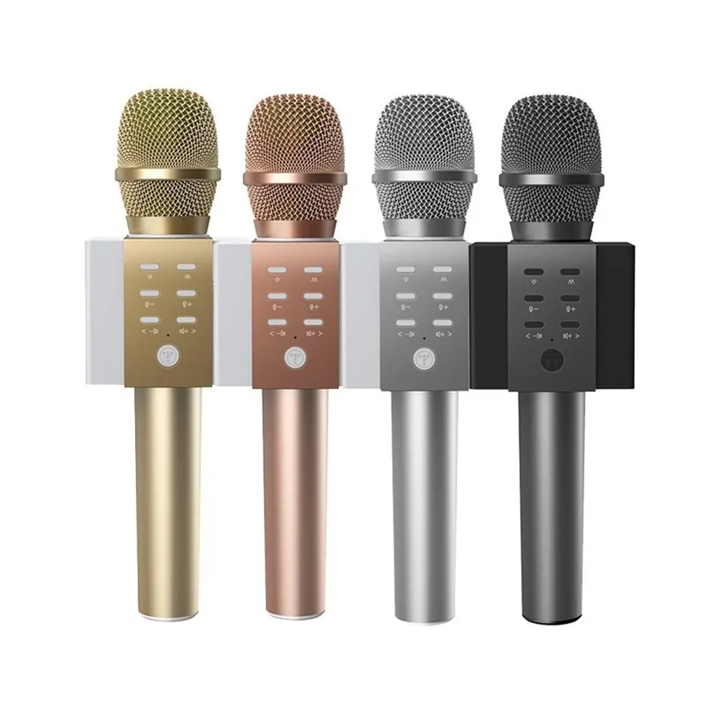 Беспроводной караоке MicrophoneLouder объем больше бас 3-в-1 Портативный ручной двойной Динамик Mic машины