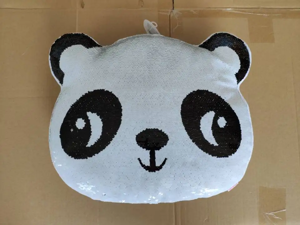 Флип блесток панда 30 см плюшевые игрушки мягкие пледы Подушка блеск панда мягкие животные диван подушка Творческие дети малыш подарки