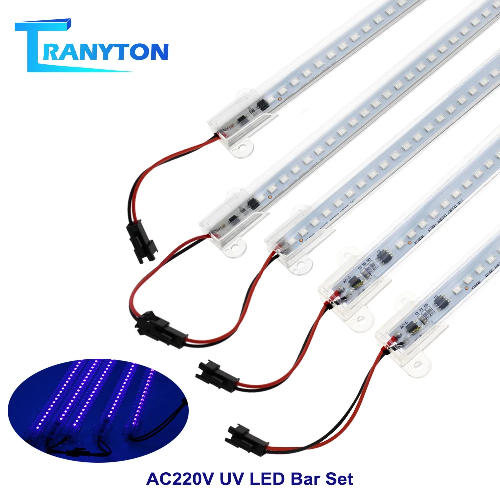 5PCs UV LED Bar Light AC220V 50cm 72LEDs 2835 Transparent Cover Strip for Party Stage Bar Wall Decoration Disco Night Lamp