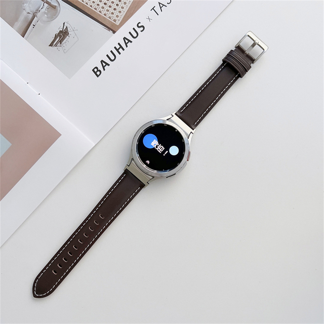 High Quality Leather Slim Watchband For Samsung Galaxy Watch 4 Classic 44MM 40MM 42MM 46MM Vintage Soft Bracelet Band