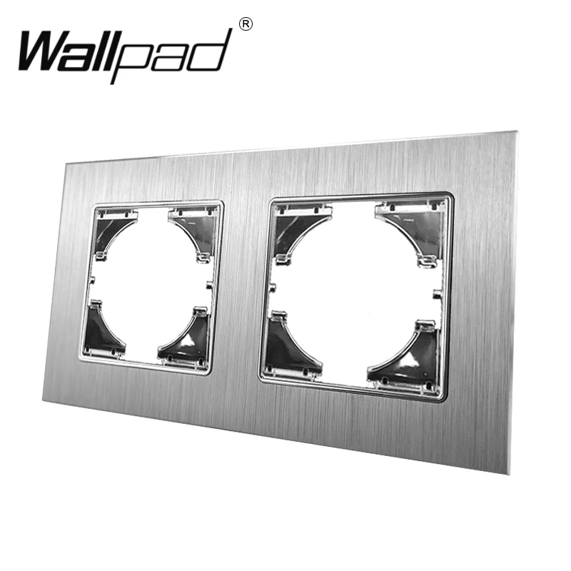 DIY Серебряный металлический каркас для модуля ЕС стандартный переключатель и розетка алюминиевая рамка Wallpad L6 серии