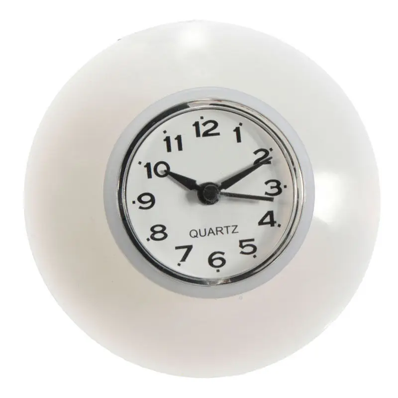 Suction Wall Clock Shower Waterproof Mirror Timer Sucker Bathroom Home Decor - Цвет: White