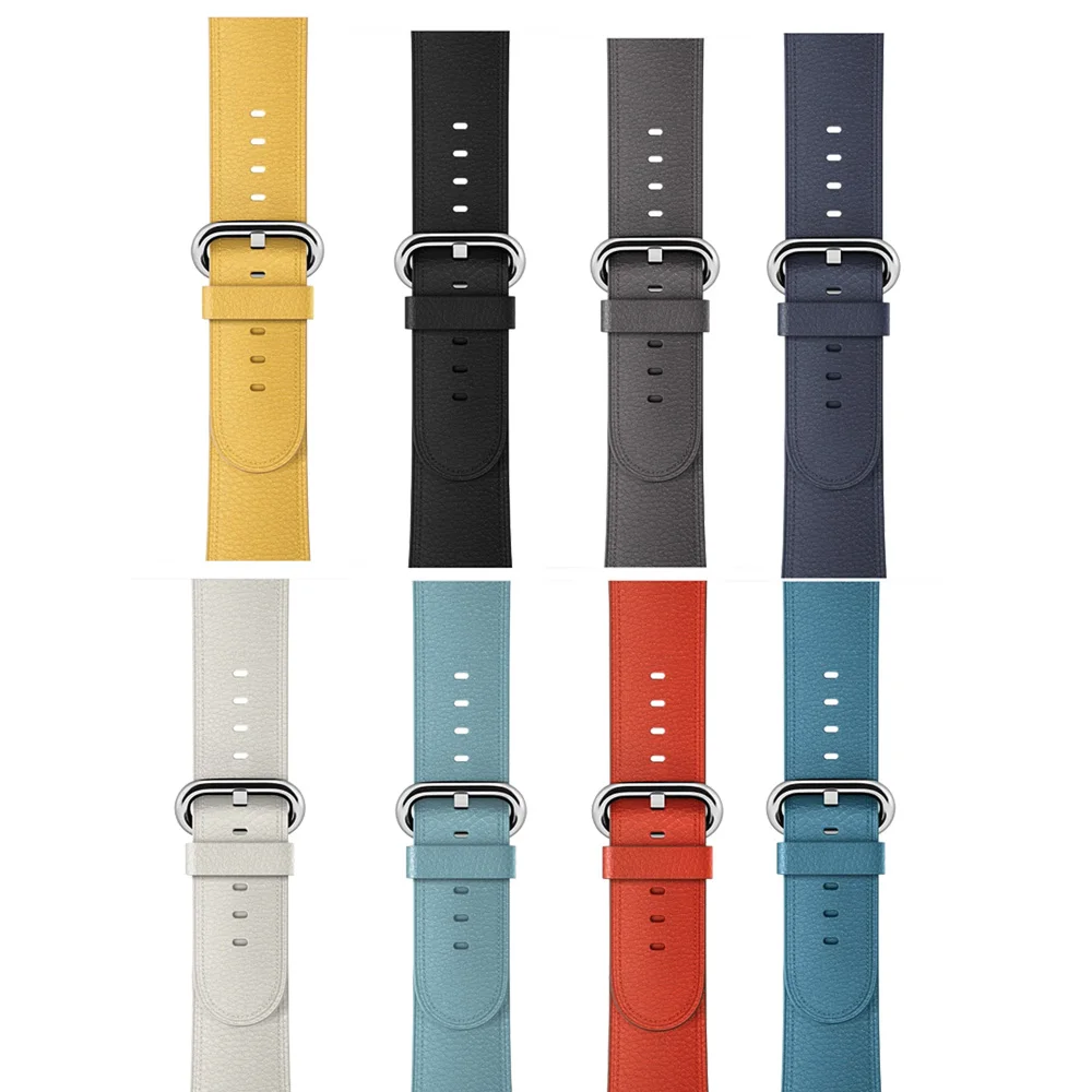Кожаный ремешок для apple watch 38 мм 42 мм iwatch 4 ремешок 44 мм 40 мм Lychee классический браслет ремешок для apple watch 4 3 2 1