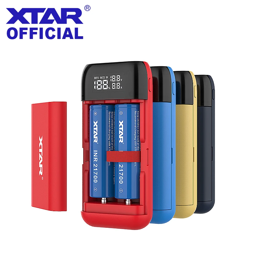 Achat XTAR chargeur de batterie externe PB2S QC3.0 type c entrée 2019 NEWST chargeur USB 21700 20700 18700 18650 batterie LCD chargeur de batterie rapide
