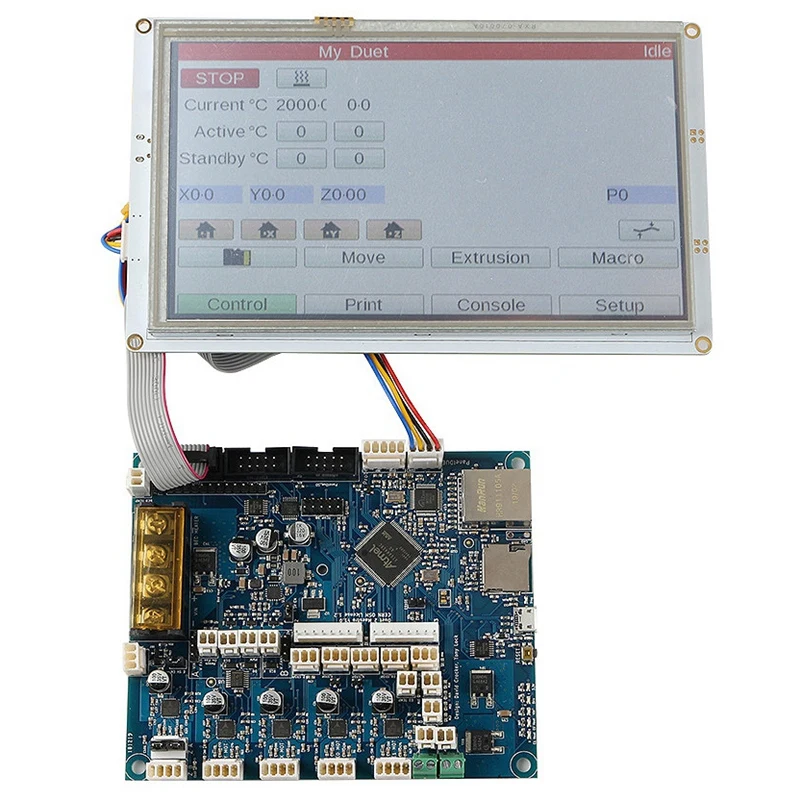 Für Klon Duet 2 Ethernet Erweiterte 32 Bit Elektronik Motherboard mit 7 Zoll PanelDue 5I Integrierte Farbe Drücken Screen Control Für Klon Duet 2 Ethernet Erweiterte 32 Bit Elektronik Motherboard mit 7 Zoll PanelDue 5I Integrierte Farbe Drücken Screen Control