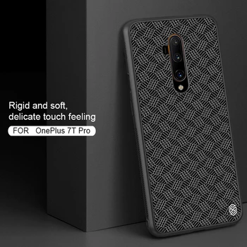 

For Oneplus 7T Pro Case NILLKIN Synthetic Fiber Ultra Thin Hard PC + Soft TPU Back Cover Phone Shell For Oneplus 7T
