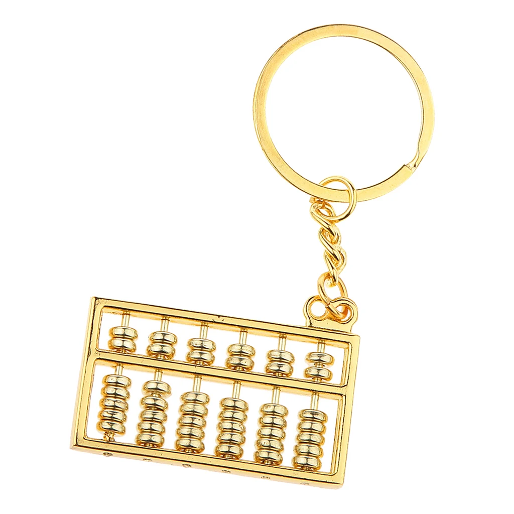 

GOLD ABACUS CHINESE FENG SHUI WEALTH KEY RING BUSINESS BIRTHDAY PARTY GIFT S