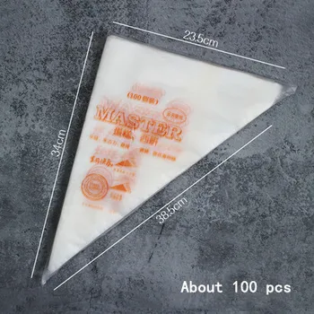 

100PCS Small/Large Size Disposable Piping Bag Icing Fondant Cake Cream bag Decorating Pastry Tip Tool GYH
