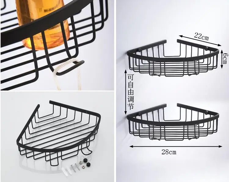 Аксессуары для ванной комнаты, набор, черный Бумага держатель, ванная комната угловая полка, Полотенца бар, Полотенца стеллаж для выставки товаров, держатель для туалетной щетки, крючки, станок и Ванная комната комплектующий набор