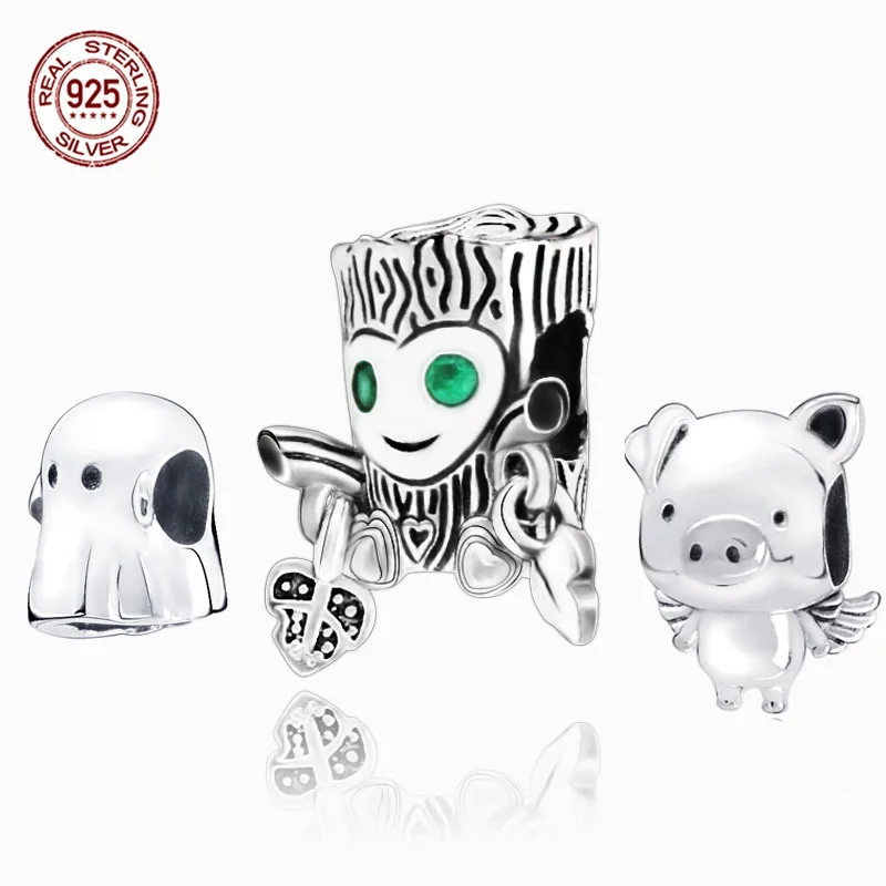 

2019 New 925 Sterling Silver Ghost The Tree Monste Charm Beads Fit Original Pandora Bracelets Women DIY Jewelry Original Gift