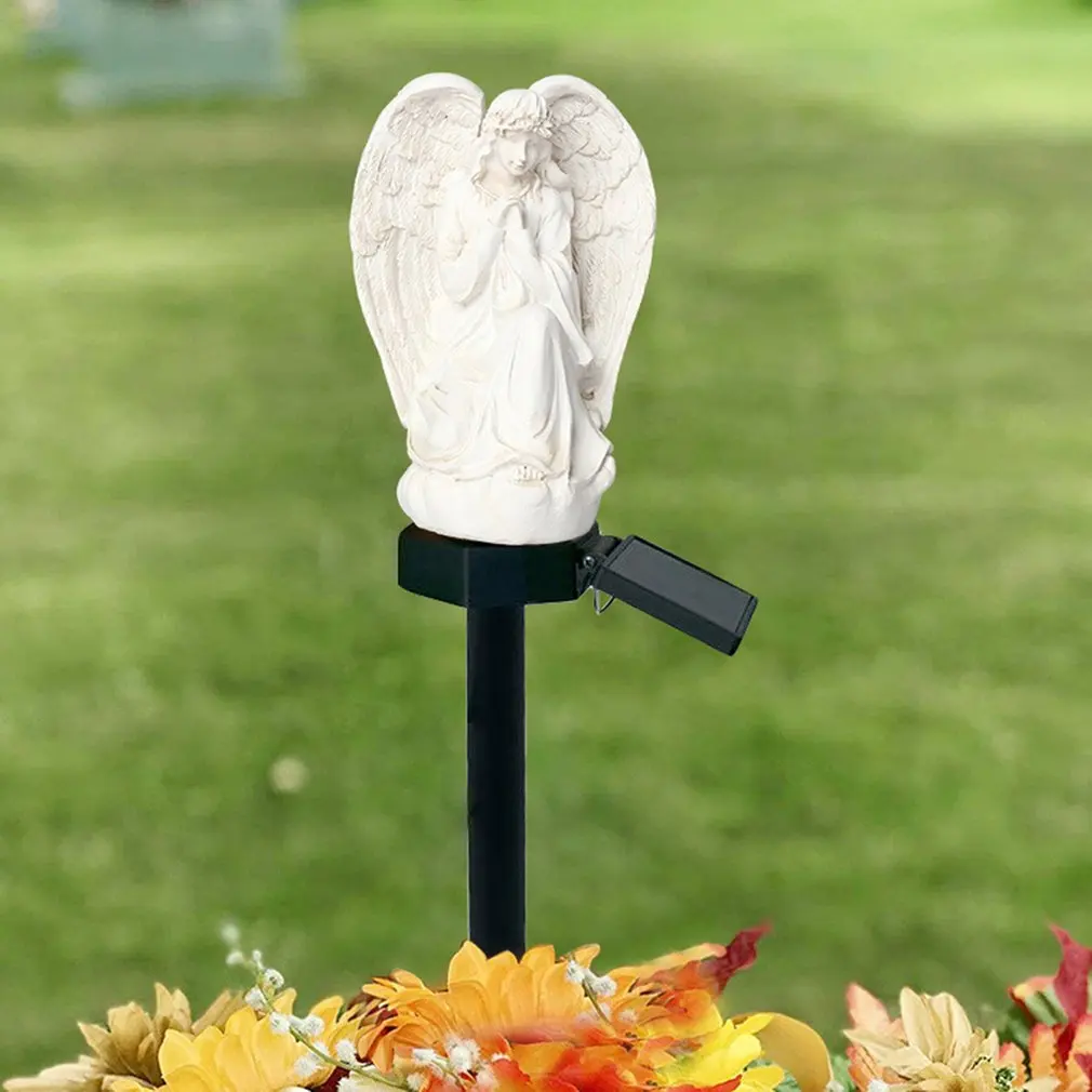 Solar Ground Light / Angel Pattern Outdoor Waterproof Garden Landscape Decoration Resin Floor Lamp Light Control