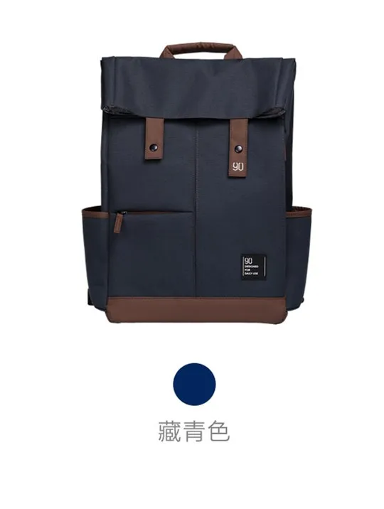 Xiaomi Mi 90fun Vitality колледж рюкзак для школы, для отдыха 15,6 дюймов Сумка для ноутбука рюкзак Открытый Водонепроницаемый путешествия для мужчин и женщин - Цвет: Navy blue