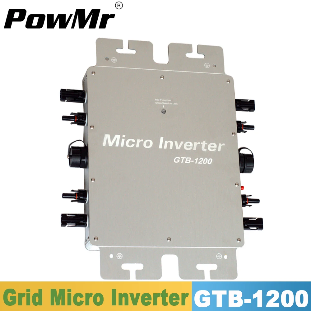 Solar à Prova 22-50v com Comunicação Inversor Painel Água Grid Tie Gtb-1200 dc – ac Inteligente Micro Mppt Conversor Solar Monitoramento Wi-fi d’ Ip65