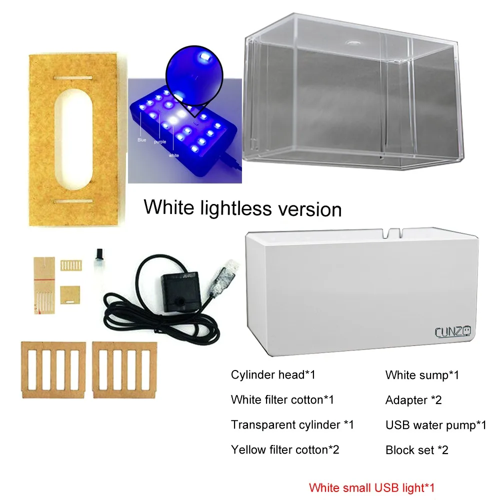 White Tank Blue LED