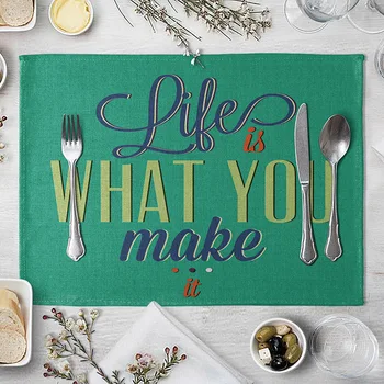 

Lettered Art Stripes Printed Western-style Placemat Table Mat