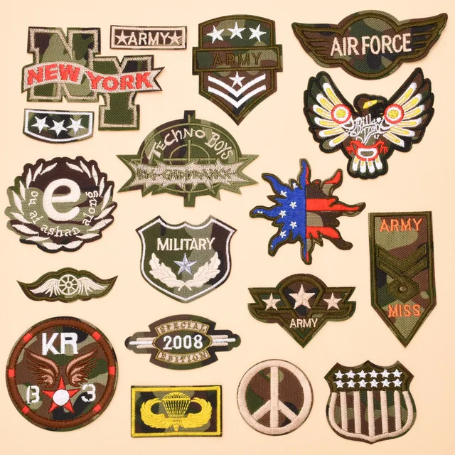 Military embroidery patches DIY clothes Applique Army embroidery badges1