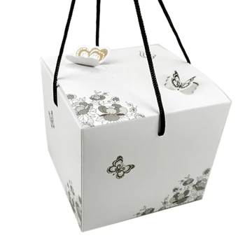 

20Pcs/Lot White Cake Box Kraft Candy Cookie Bag Small Baking Package Macarons Packaging Box