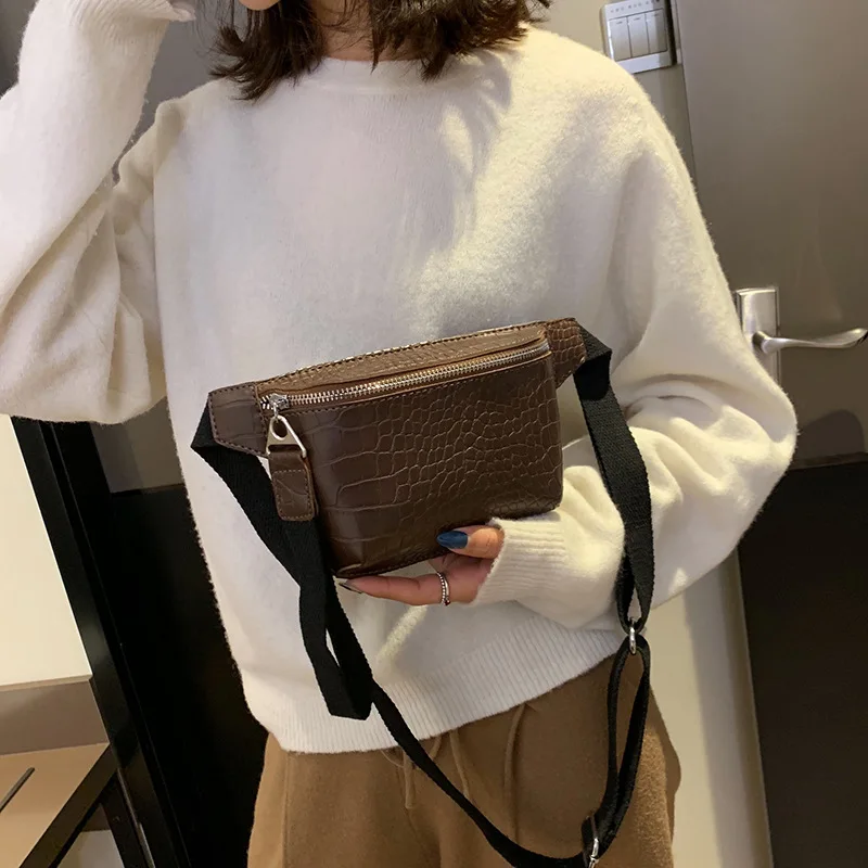 

Wholesale Small Bag Female 2019 New Fashion Stone Pattern Chest Bag Casual Wild Single Shoulder Messenger Bag Pocket