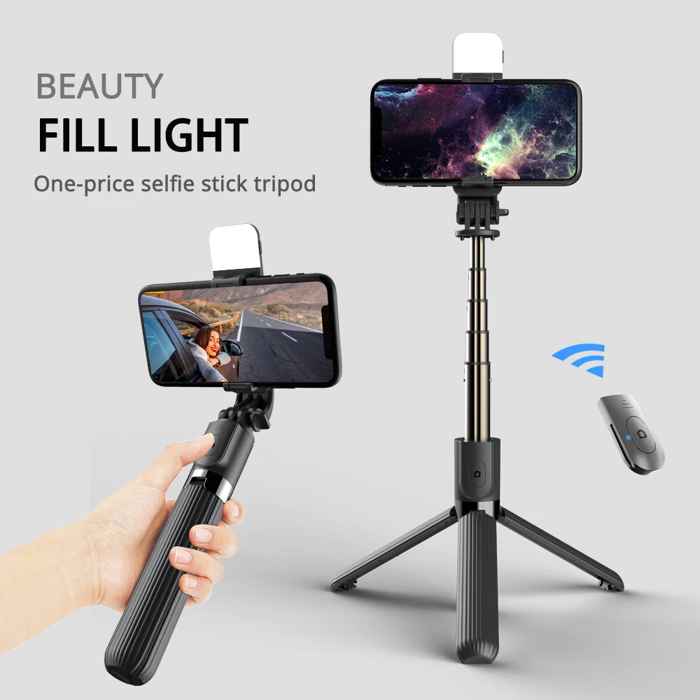 Bluetooth селфи-палка со светодиодной подсветкой штатив для телефона Беспроводная