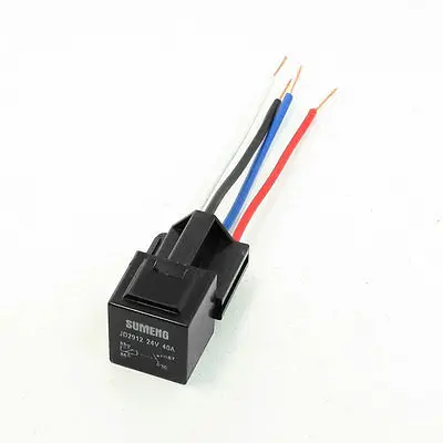 

10 Pcs 4 Wire Plastic Socket 4 Pin SPST N/C Car Auto Relay DC 24V Volts 40 Amp