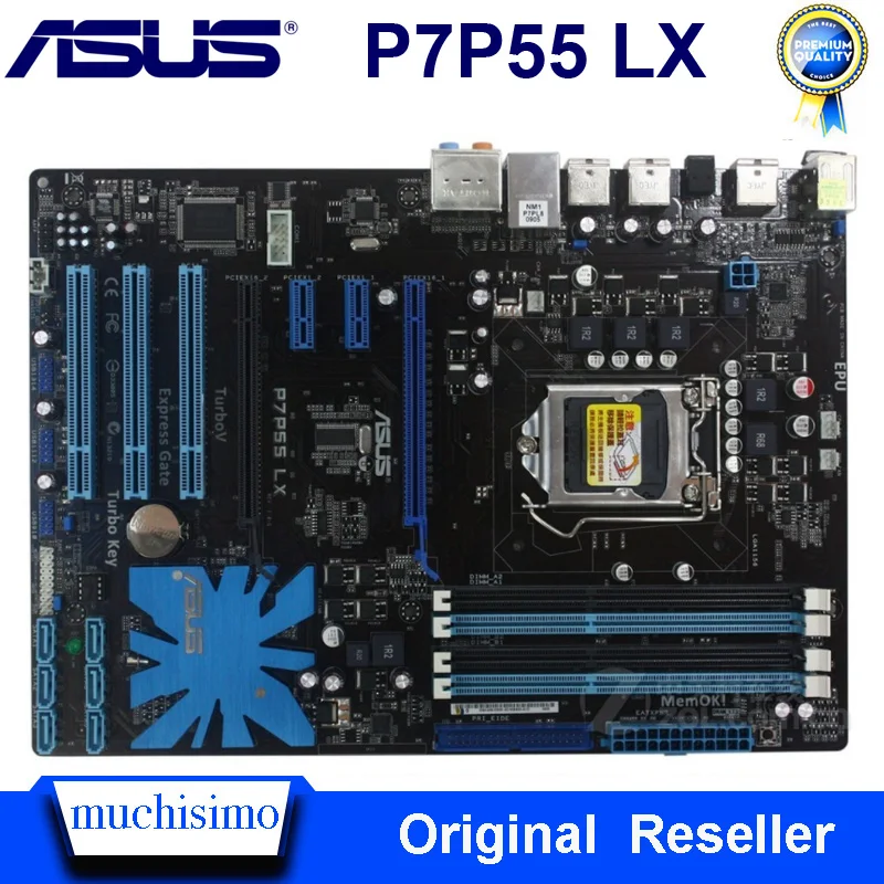 Разъем LGA 1156 ASUS P7P55 LX рабочего Материнская плата P55 LGA1156 i3 i5 i7 DDR3 16G материнская плата ATX USB2.0