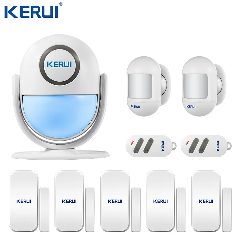 KERUI WP71  Tuya Smart WIFI Motion Alarm System Wireless PIR Motion SensorsWorks with Alexa LED Flash 120dB Loud waterproof siren Alarms & Sensors