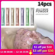 14PCS Hydrojelly Mask Collagen Rose Hyaluronic Acid Soft Mask Powder Face Mask Anti Aging Wrinkle Peel Off Rubber Facial Mask