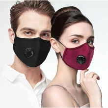 Анти-дымка рот-заглушить Дыхание хлопок дышащий многоразовые анти-бактерии PM2.5 фильтр с активированным углем маска для лица против пыли