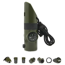 

1pc Multi-Function Whistle Outdoor Camping Hiking Climbing Survival Equipments Portable Durable 7In1 Reflector Survival Whistle