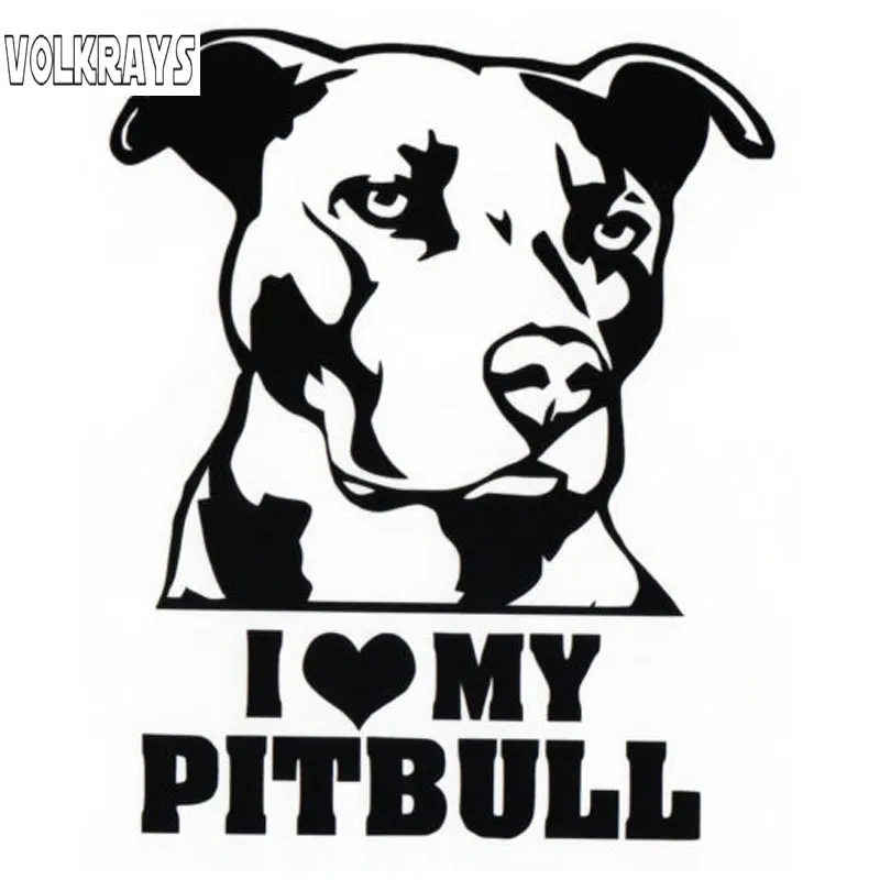 Модная Автомобильная наклейка Volkrays I Love My Pitbull аксессуары для мотоциклов