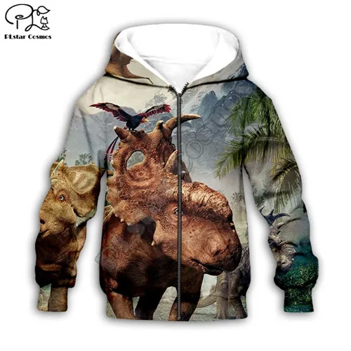 Kids zip hoodies Детская одежда для маленьких девочек, мальчик, сын, мультфильм Динозавр, аниме, принт 3D, толстовки, толстовка/молния/Футболка Пуловер для малышей, штаны K16 - Цвет: Kids zip hoodies