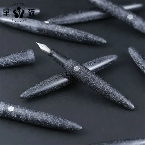 LIY черная блестящая Ночная авторучка чернильная ручка EF/F Schmidt Nib канцелярские