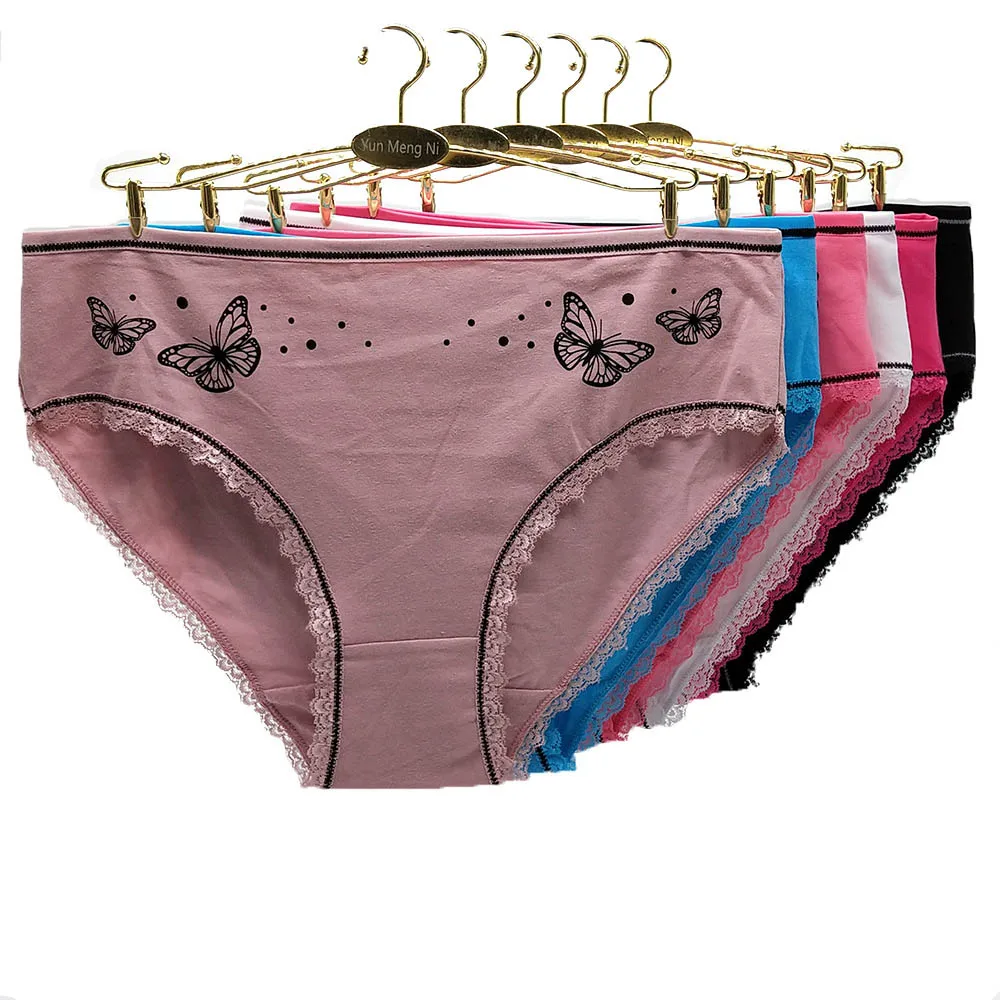 

6 pieces/lot Cotton underwear women panties plus size briefs high waiste panty female underpant woman XXL XXXL XXXXL