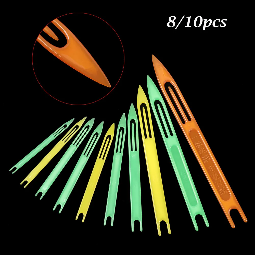 Fishing Accessories 8/10Pcs Random Color Rustproof Plastic Weaving Fishing Netting Needle Mending Repair Net Line Shuttles