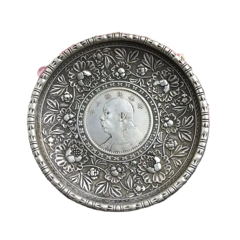 

Chinese Old Tibetan Silver Flower Wash, Rich Pen Wash