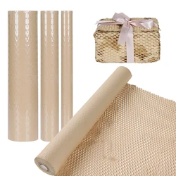 Brown Honeycomb Wrapping Paper Gift Roll Handmade Decorative Gift Packing Material Wedding Birthday Party Household