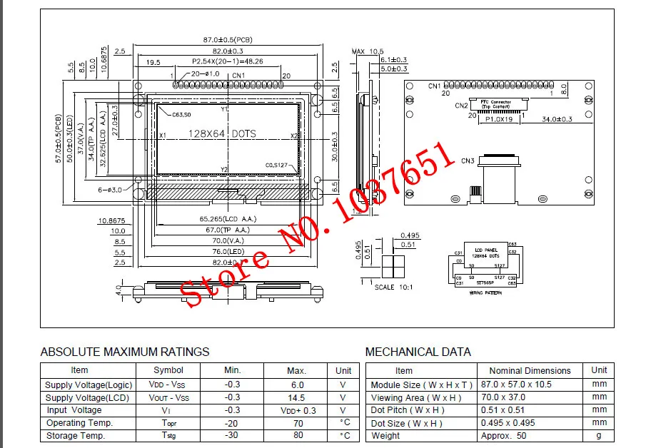 LG12864U-DW-TP 5V(1)