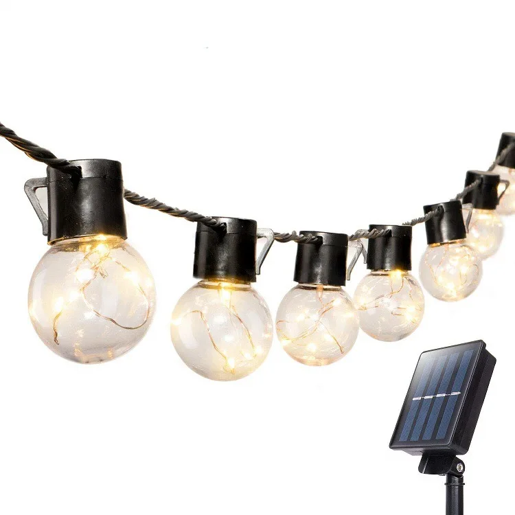 

HBU-2020 New Solar Power LED Light String 20Bulbs 100LED Outdoor Garden Waterproof Solar Power Christmas Festival Holiday Lights