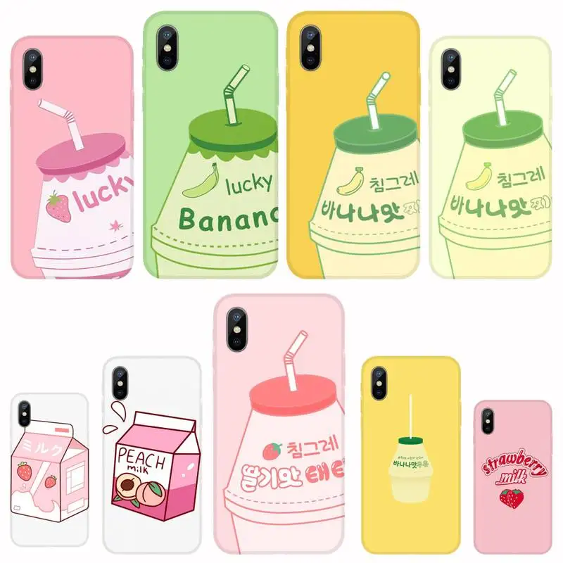 

Strawberry Banana Milk Drink Phone Case For iphone 12 5 5s 5c se 6 6s 7 8 plus x xs xr 11 pro max
