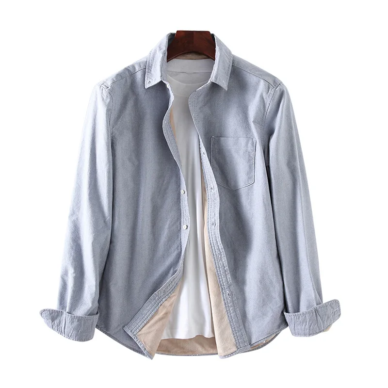 

Warm Winter Denim Shirts Males Warm Lined Shirt Men Jeans Shirt Male Bottoming Shirt Comfortable Coats Men Shirt Long Sleeve 3xl