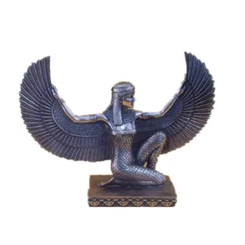 

Egyptian Mythology Goddess Of Life Isis Copper Plating Resin Art&Craft Statue Creative Home Ancient Egypt Style Decor X4294