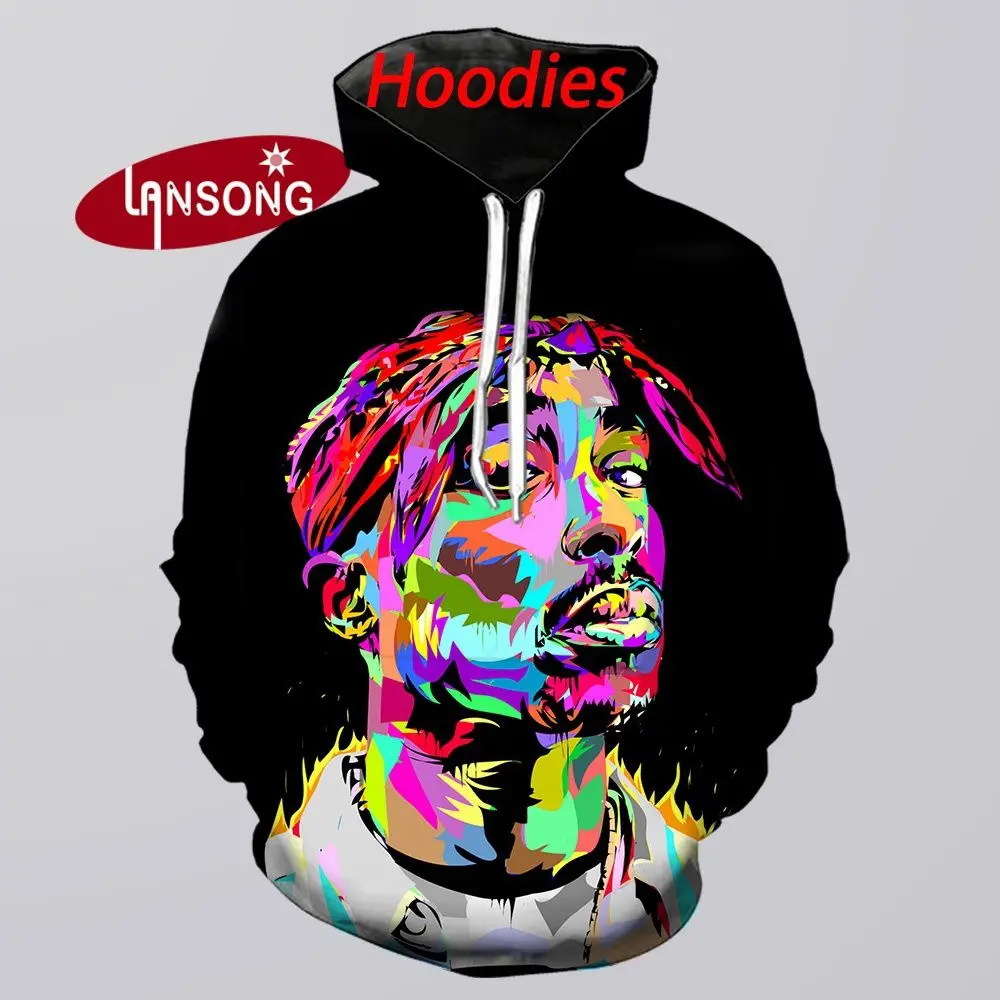 Мужские новые толстовки с 3d принтом Тупак Шакур хип хоп harajuku sweashirts/брюки куртка