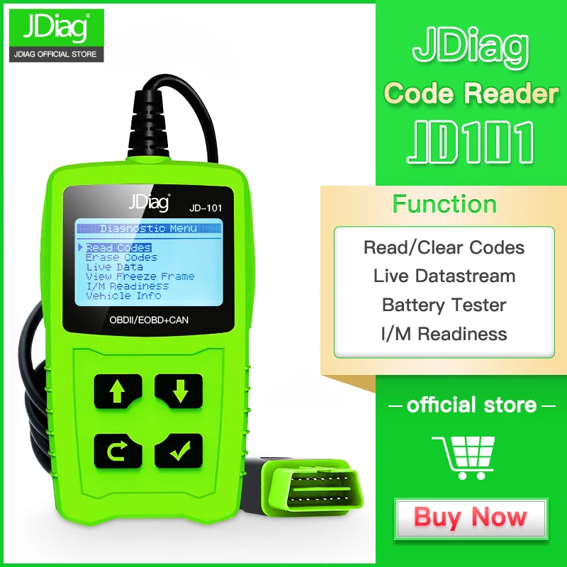 OBD2 ODB2 сканер автоматический диагностический сканер JDiag JD101 полная функция Автомобильный диагностический сканер универсальный OBD Код двигателя считыватель